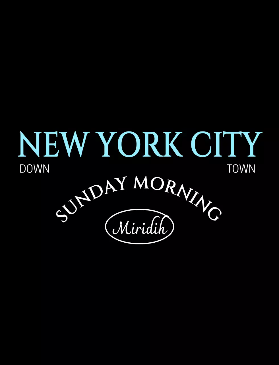 Tipografi modern berwarna biru muda