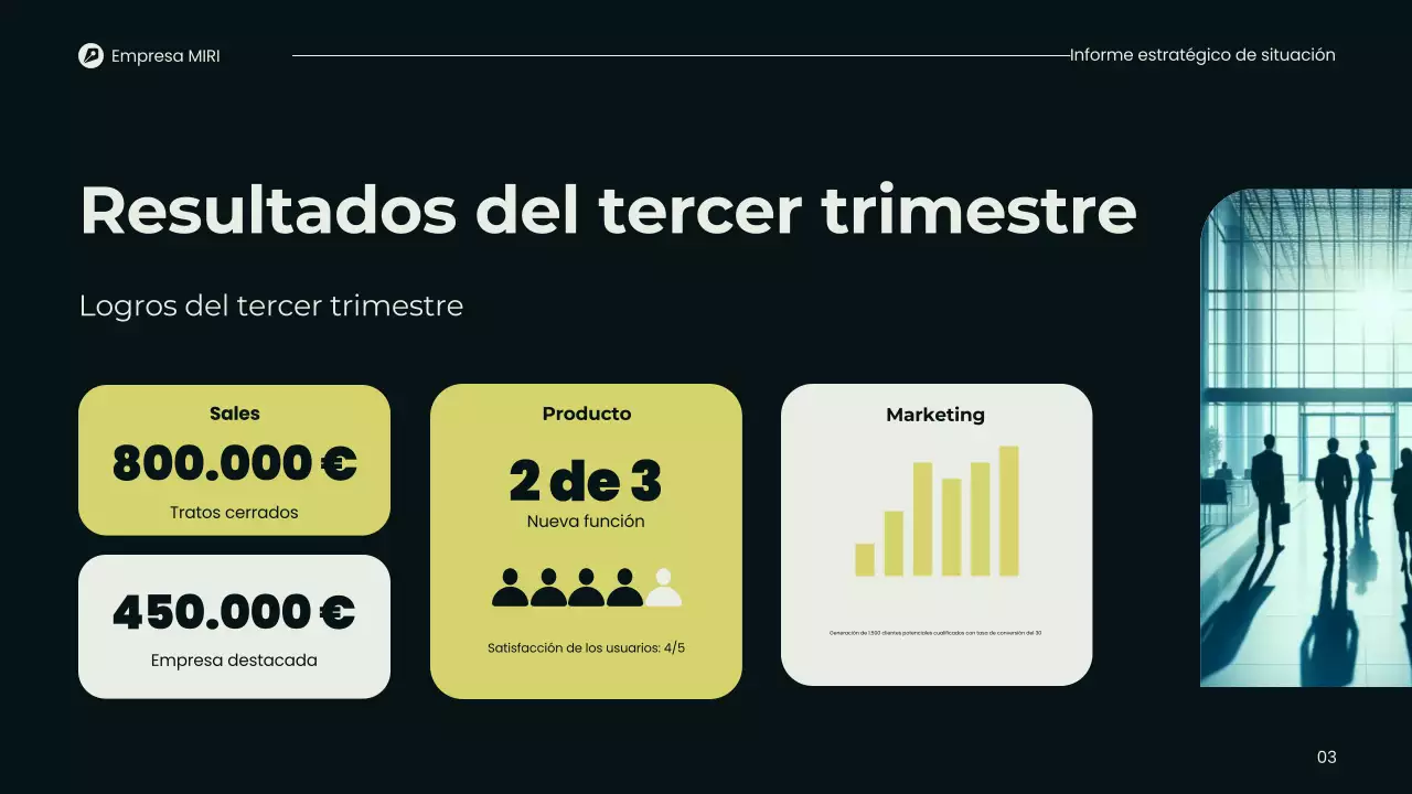 Presentación del Informe Trimestral Moderno