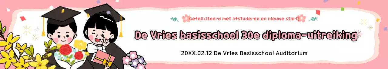 Een roze en gezellig afstudeerfeest