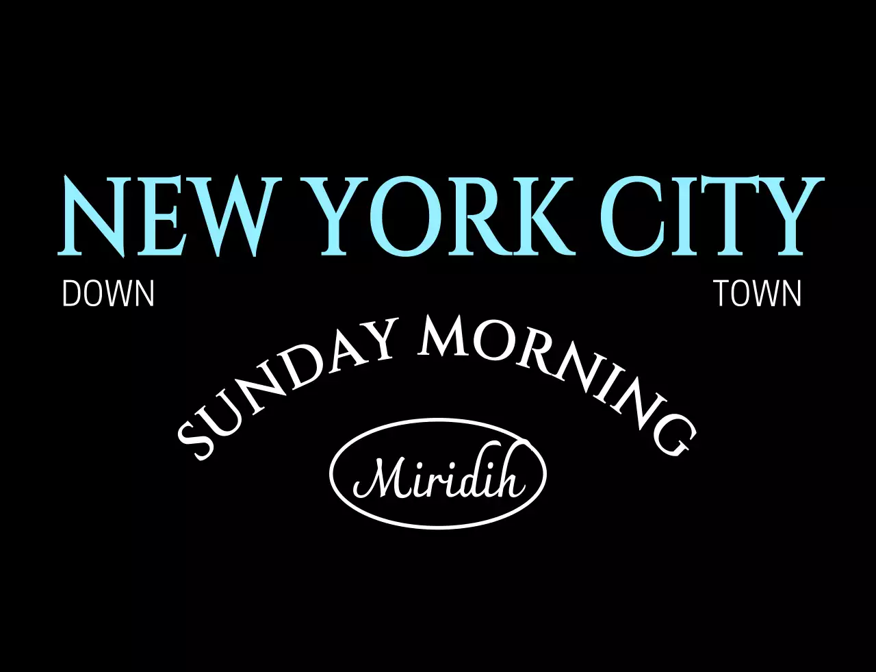 Tipografi modern berwarna biru muda