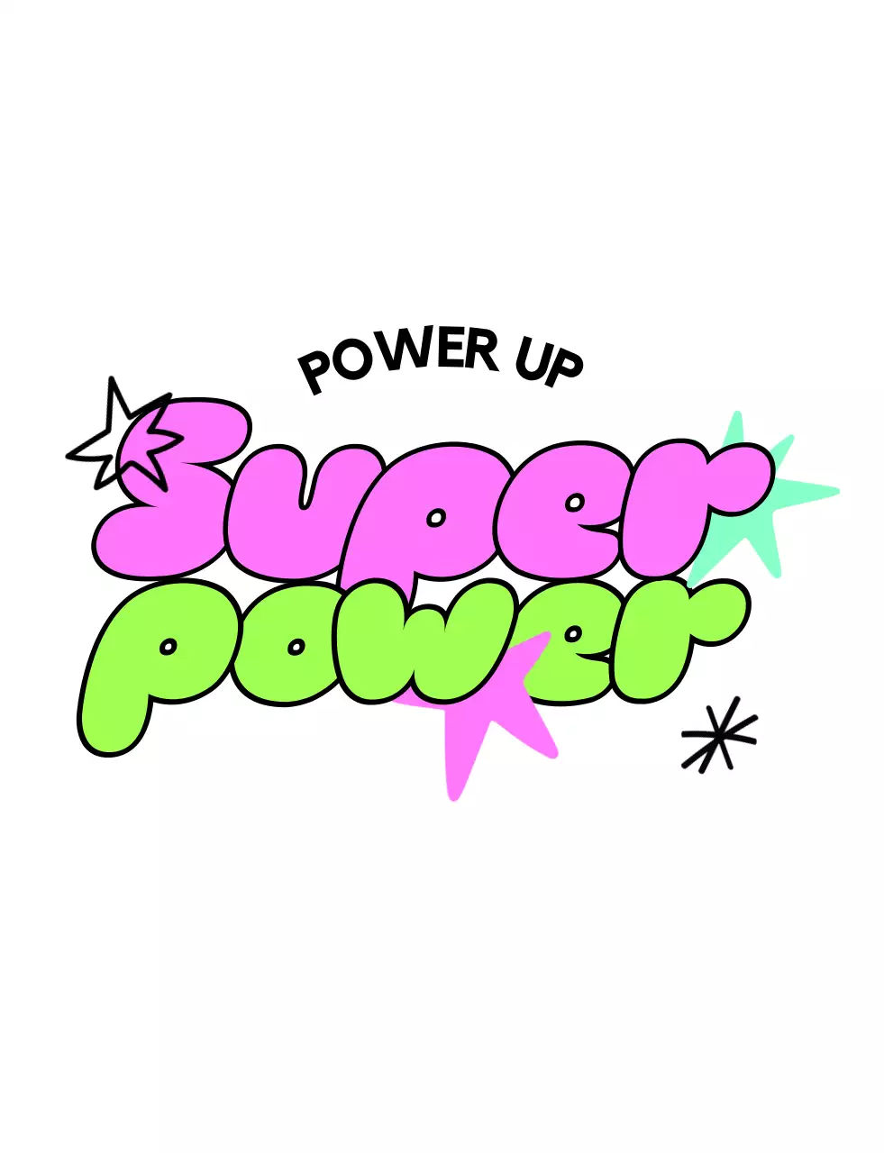 Pink kitsch cartoon poster