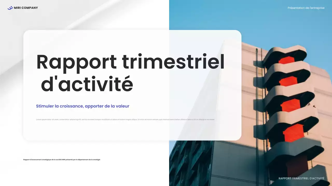rapport d'activité moderne en blanc