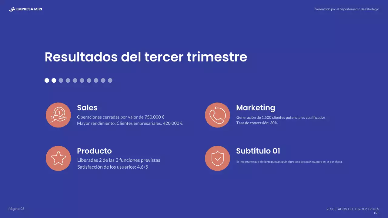 informe blanco de empresa moderna