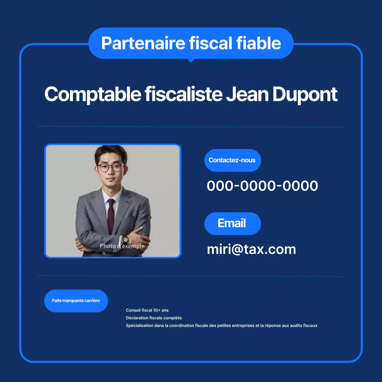 Guide du calendrier fiscal moderne bleu