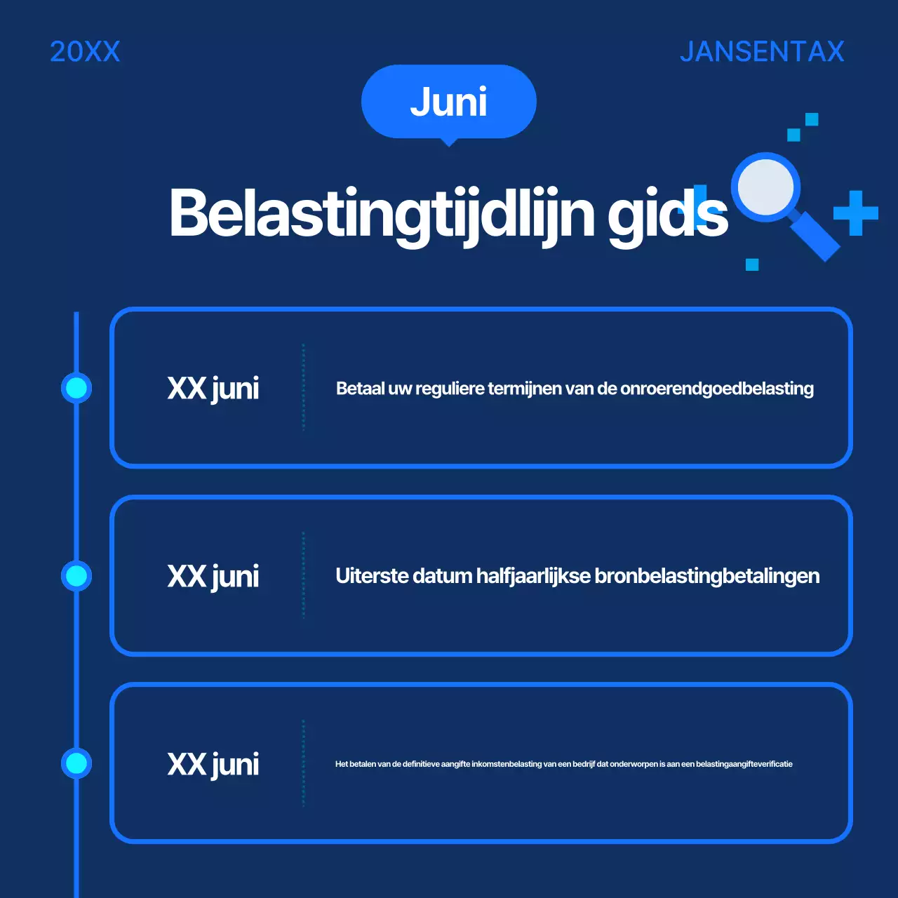 Blue Modern Belastingkalendergids