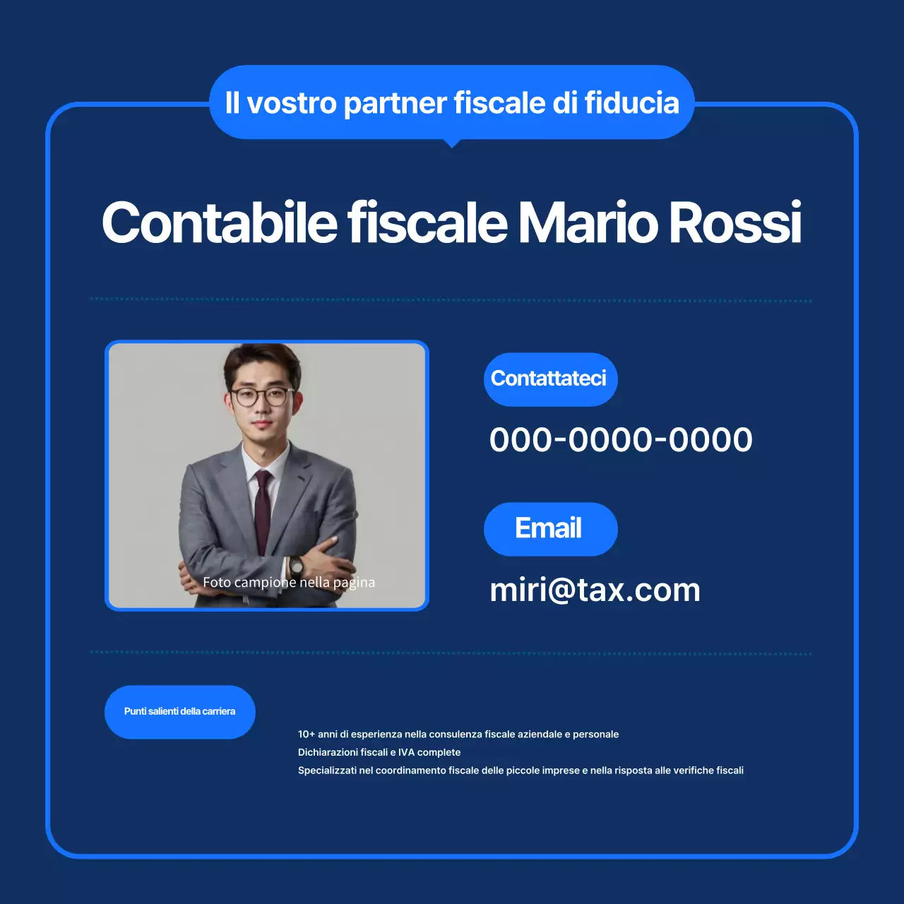 Guida al calendario fiscale blu moderno