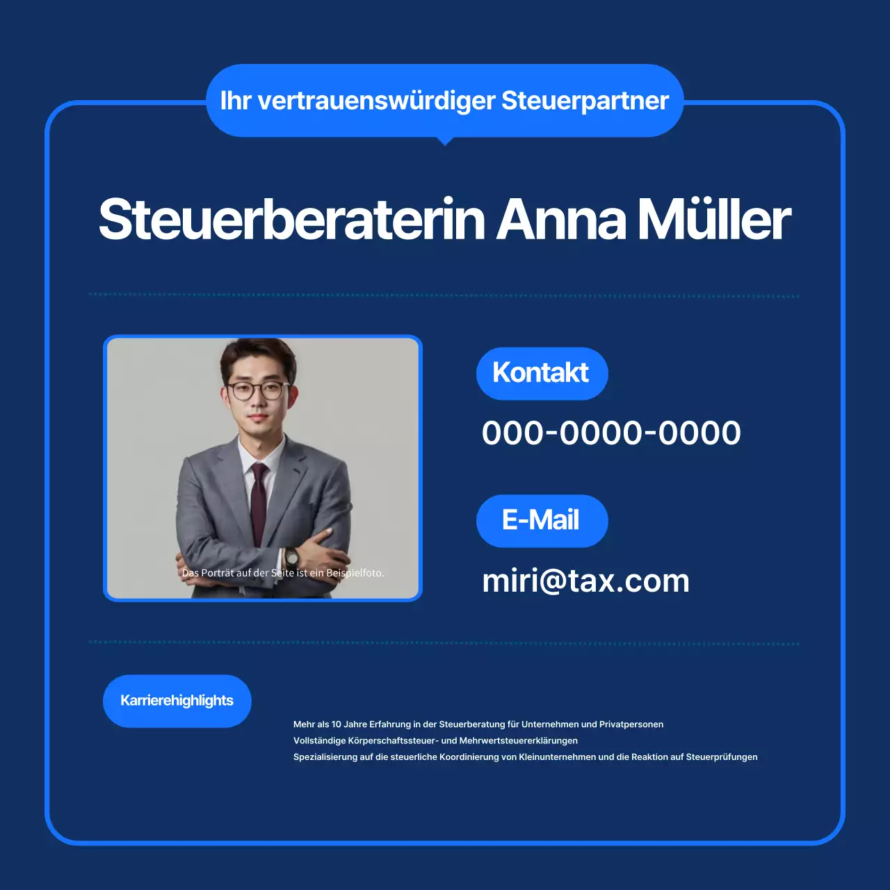 Blauer Moderner Steuerkalender Leitfaden