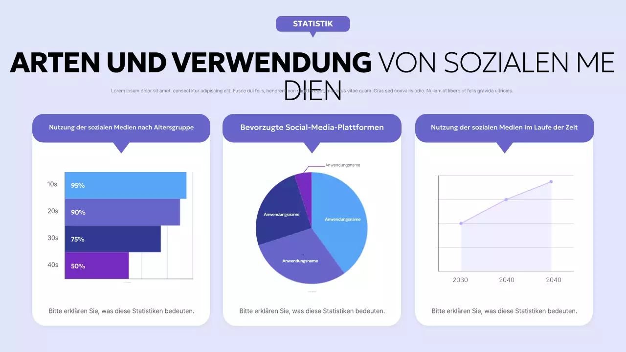 lila moderner Sozialbericht