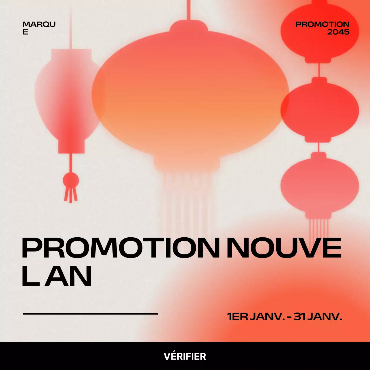 promotion moderne rouge pour le nouvel an
