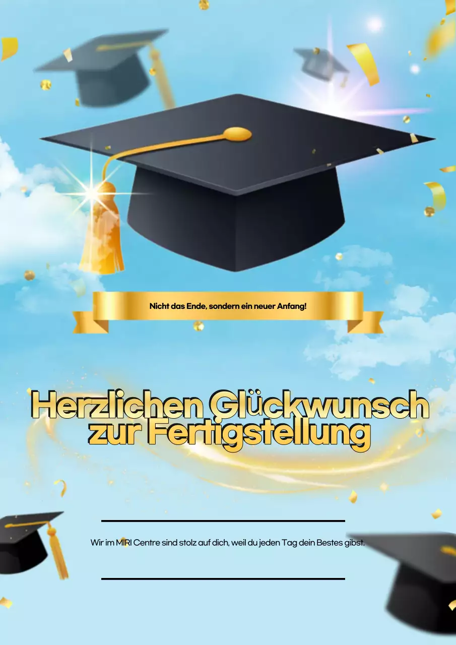 Hellblaue gepflegte Abschlussfeiern