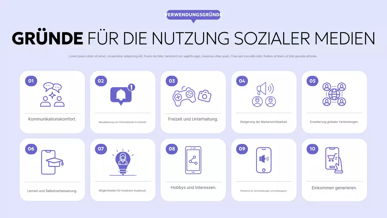 lila moderner Sozialbericht