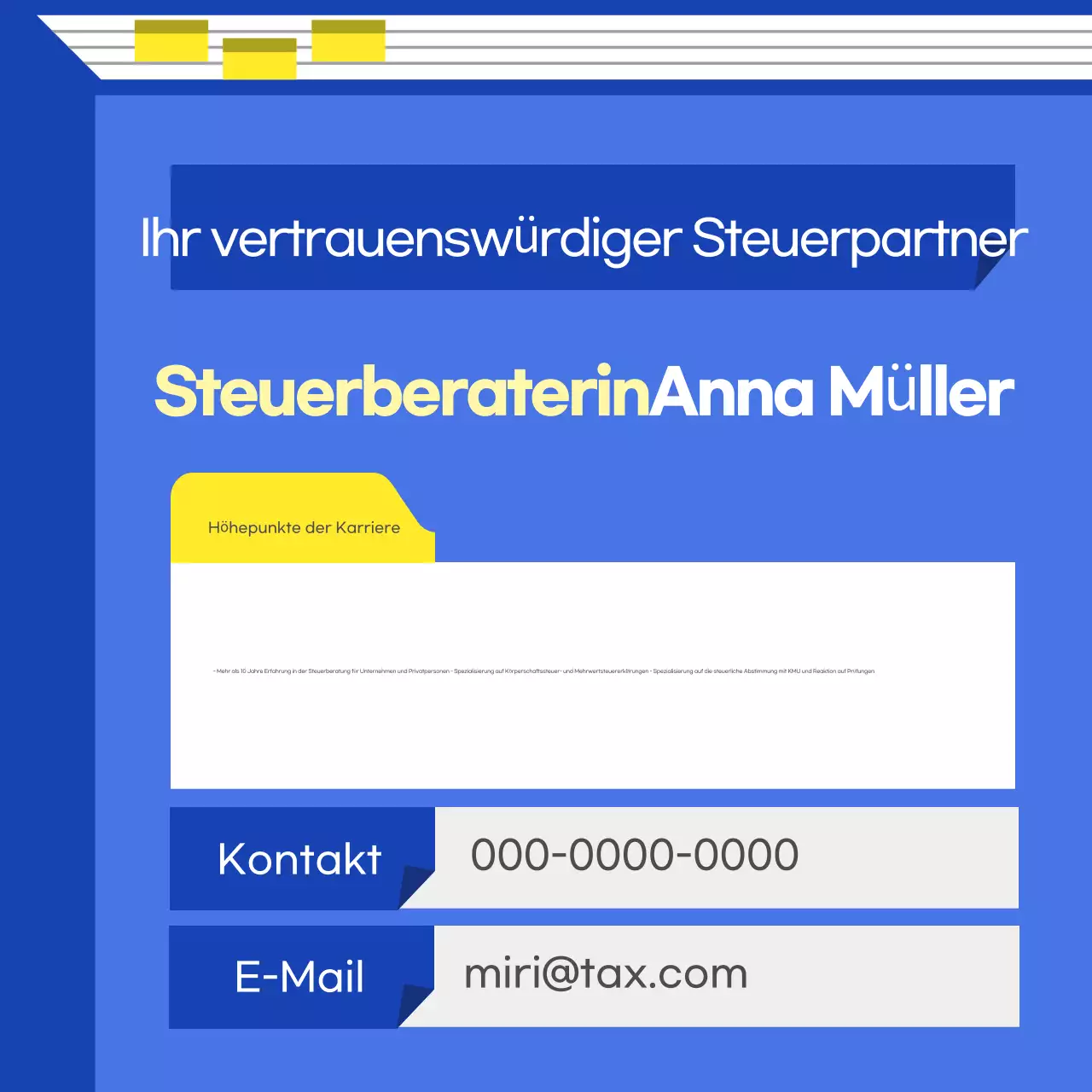 Blauer Moderner Steuerkalender Leitfaden