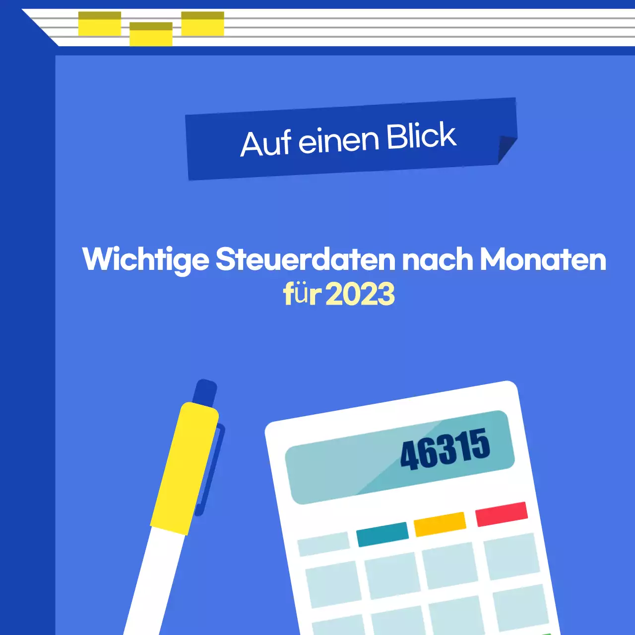 Blauer Moderner Steuerkalender Leitfaden