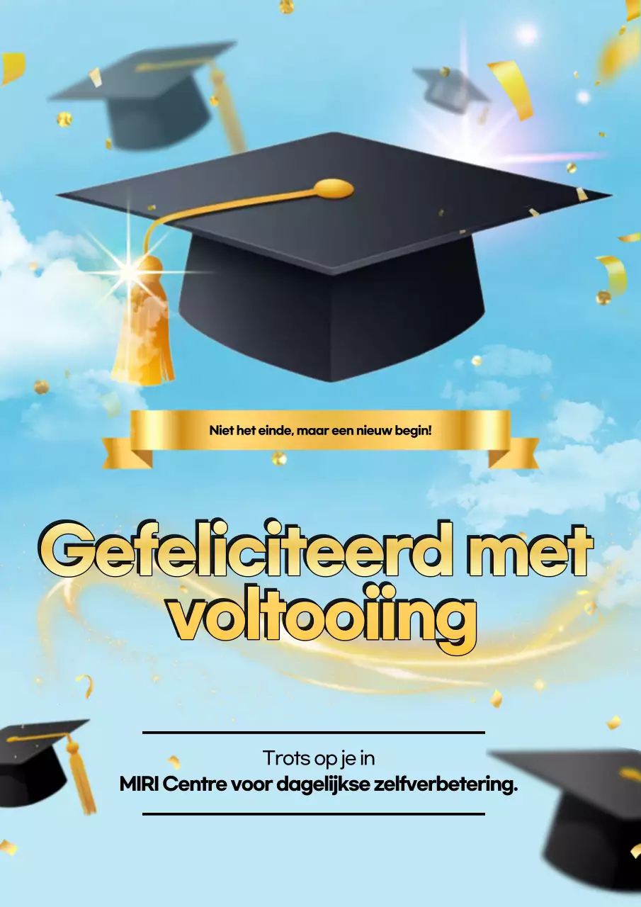 Lichtblauwe nette afstudeerfestiviteiten