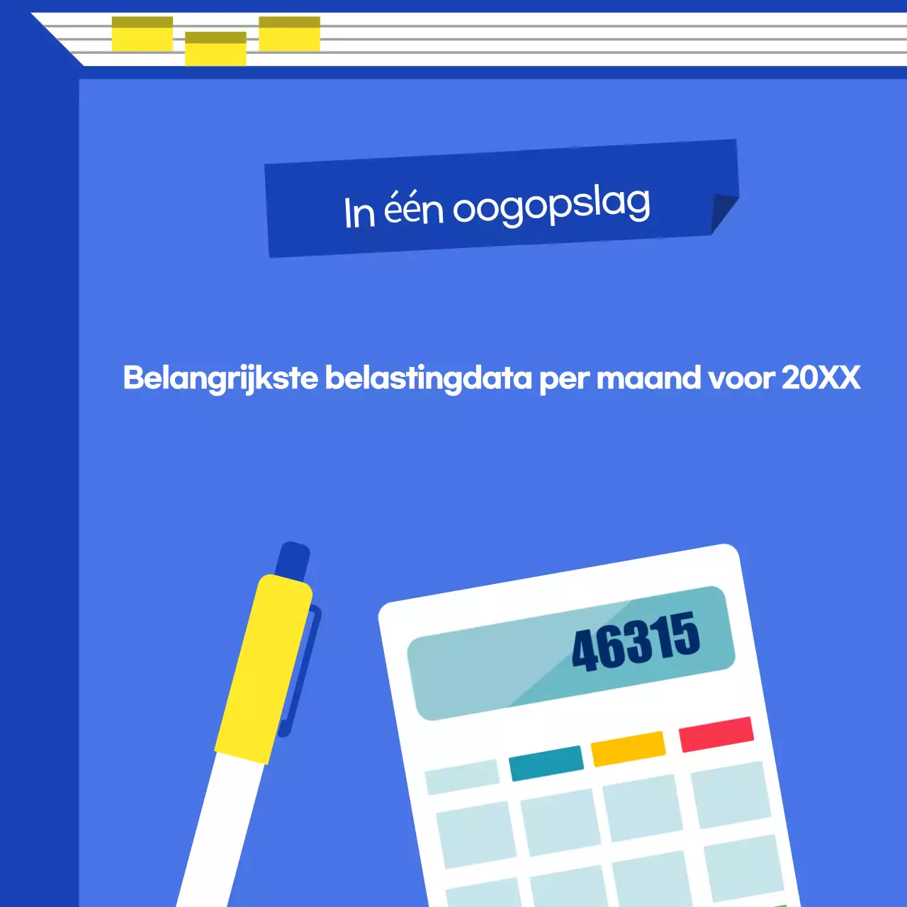 Blue Modern Belastingkalendergids