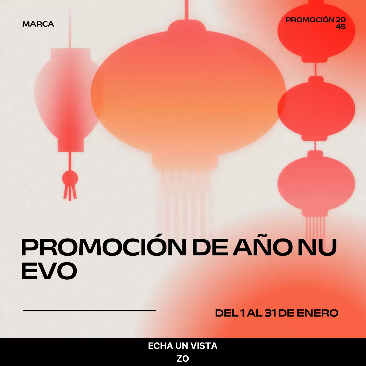 promoción roja moderna de año nuevo