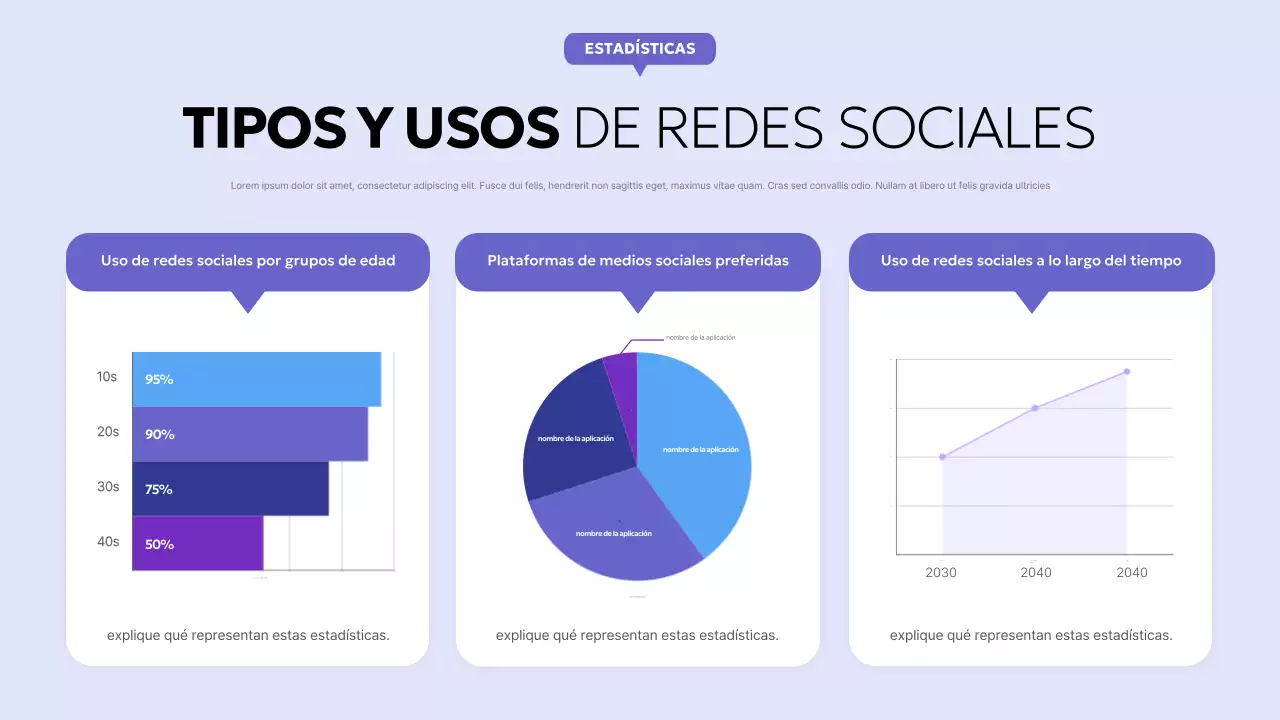 informe social moderno púrpura