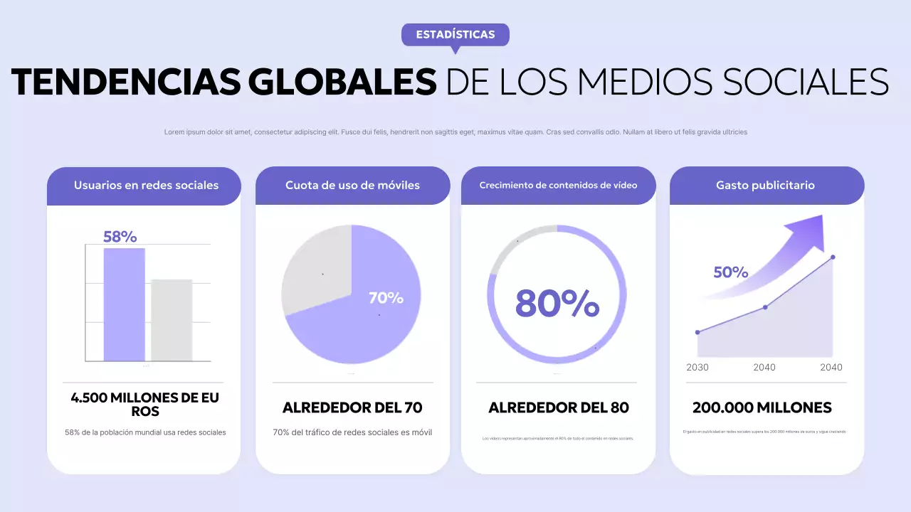 informe social moderno púrpura