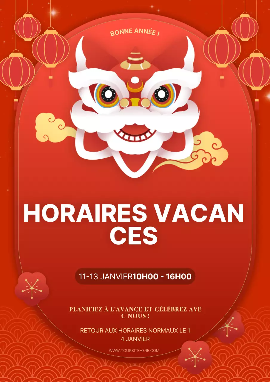 annonce traditionnelle rouge pour les fêtes de fin d'année