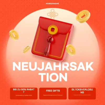 rote traditionelle Werbeanzeige