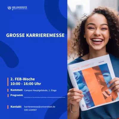 blue modern Karriereanzeige