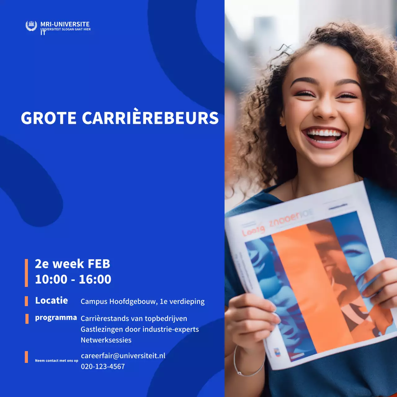 blue modern carrière aankondiging