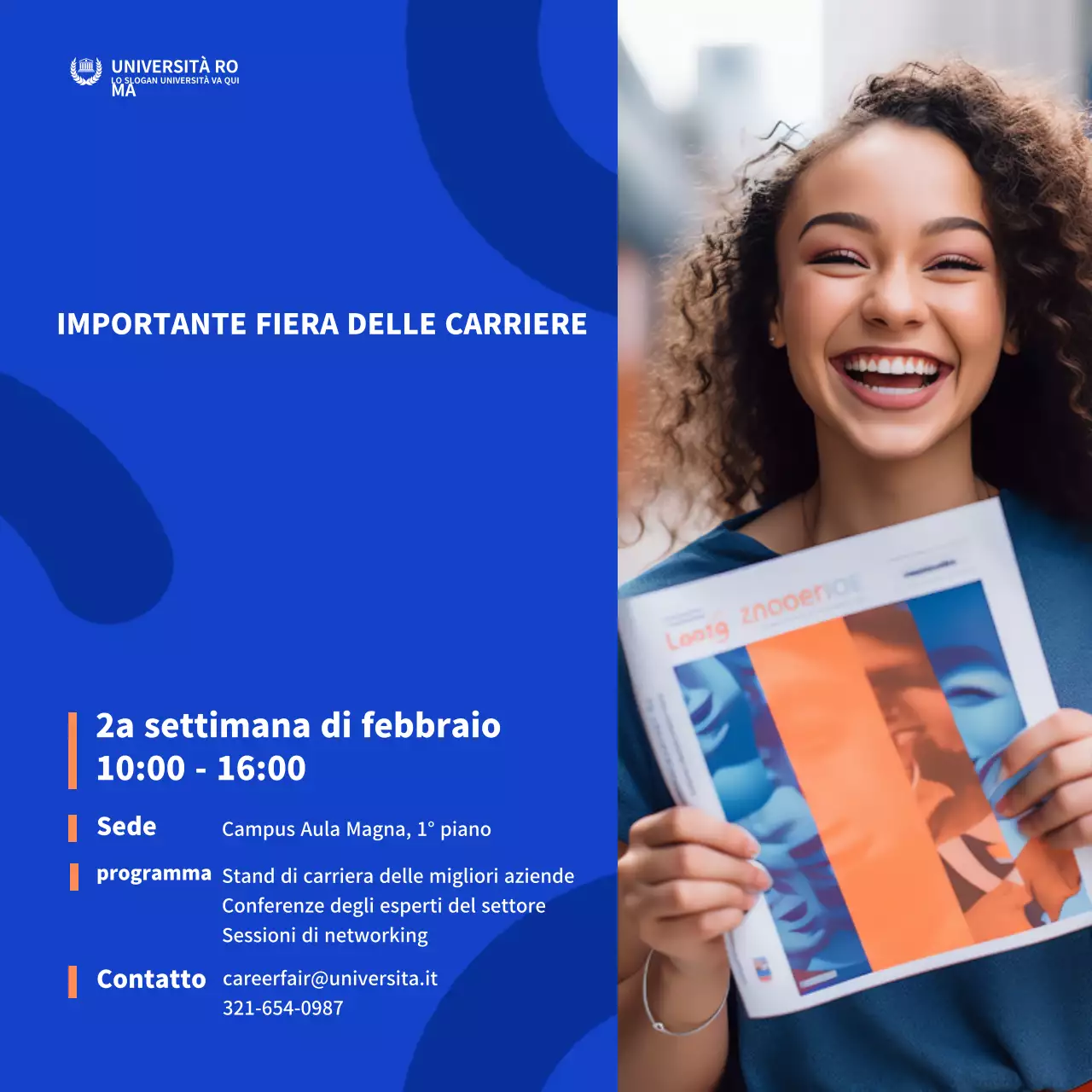 annuncio di carriera blu moderno