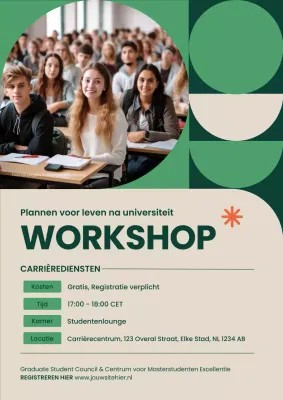 uitnodiging groene moderne carrière workshop