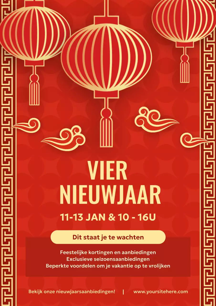 rood traditioneel festival promotie