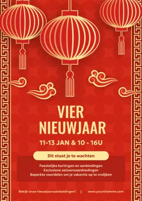 rood traditioneel festival promotie