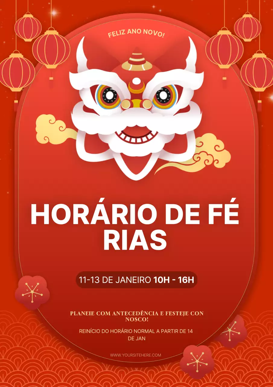 anúncio de férias tradicional vermelho