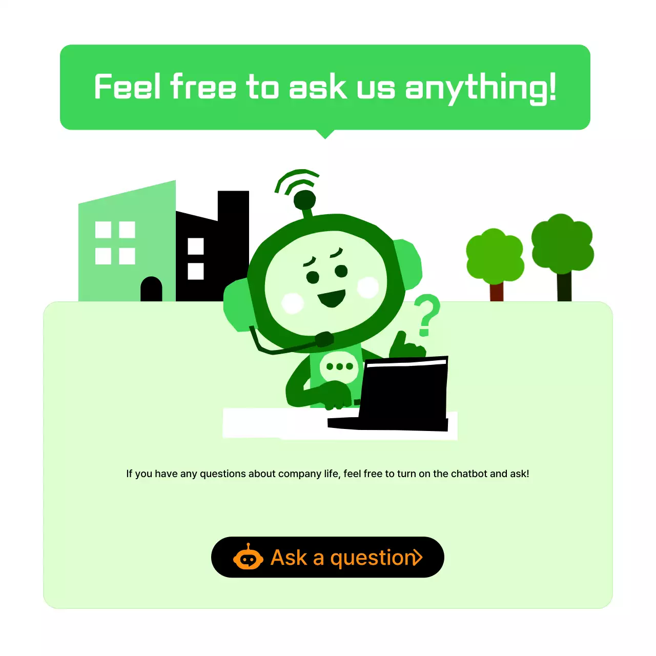 Carrossel de promoção de chatbot moderno verde no Instagram