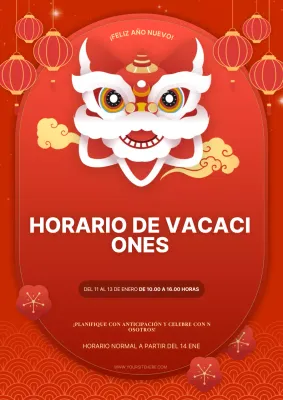 anuncio rojo tradicional de las fiestas