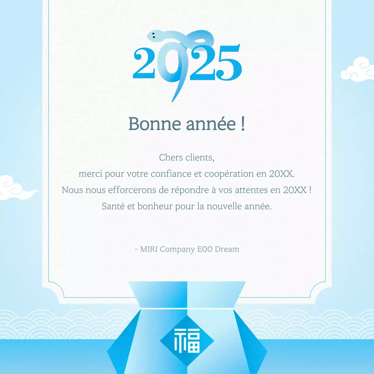 Célébrez le Nouvel An traditionnel en bleu clair