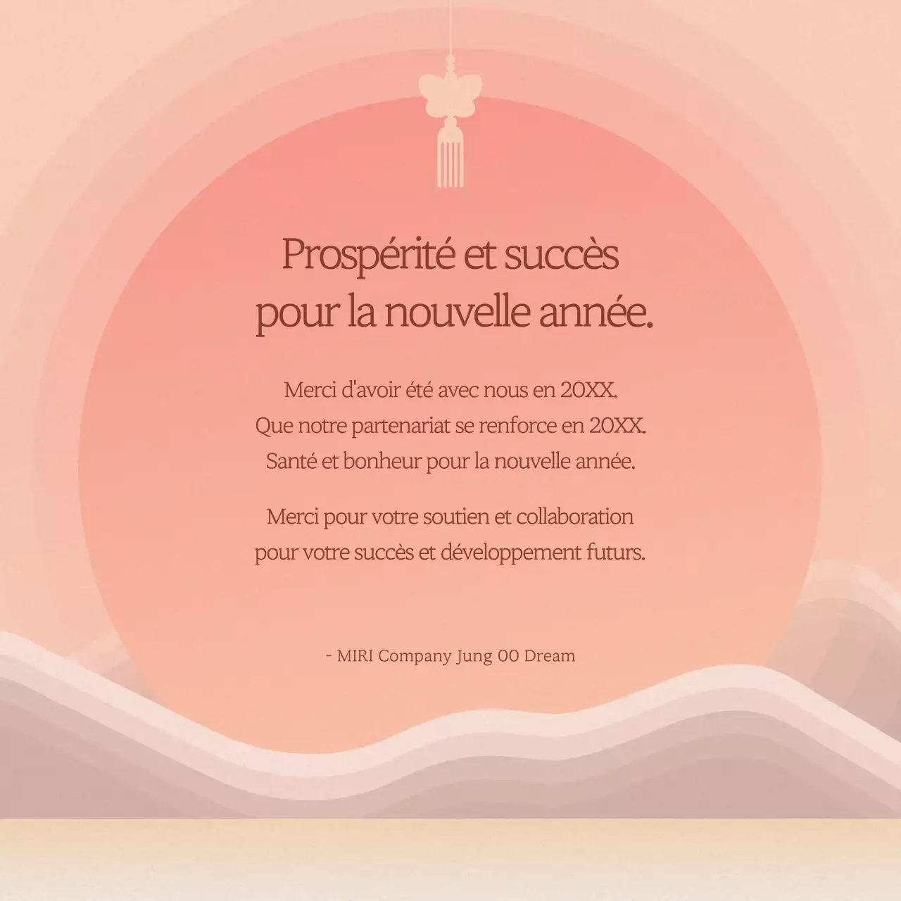 Vœux traditionnels du Nouvel An en rose