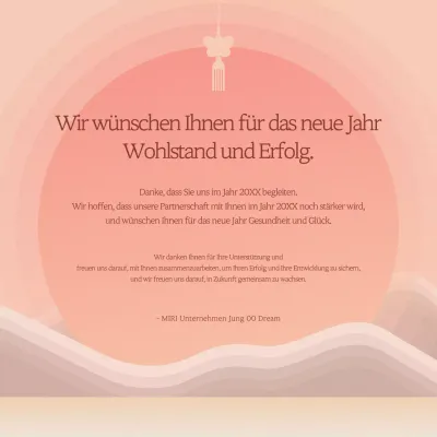 Traditionelle Neujahrsgrüße in Rosa