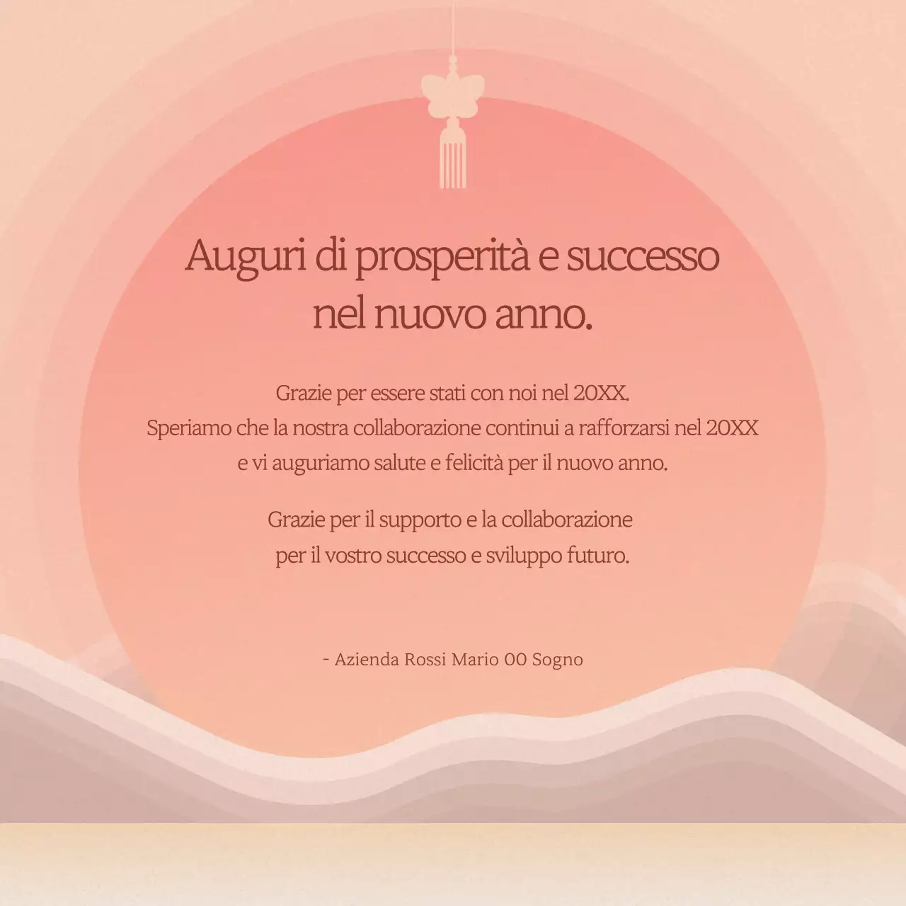 Auguri tradizionali di Capodanno in rosa