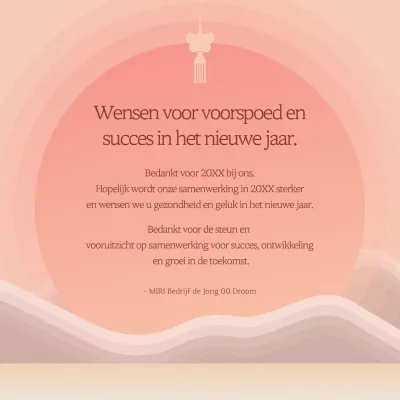 Traditionele nieuwjaarswensen in roze