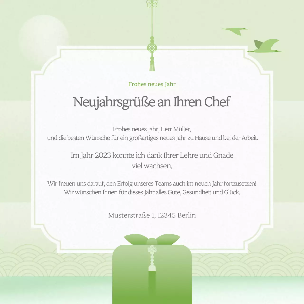 Traditionelle Neujahrsgrüße mit Minze