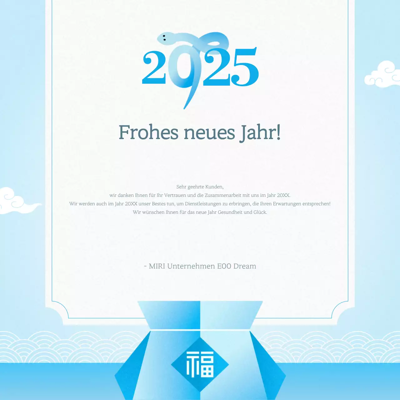 Feiern Sie das traditionelle Neujahrsfest in Hellblau