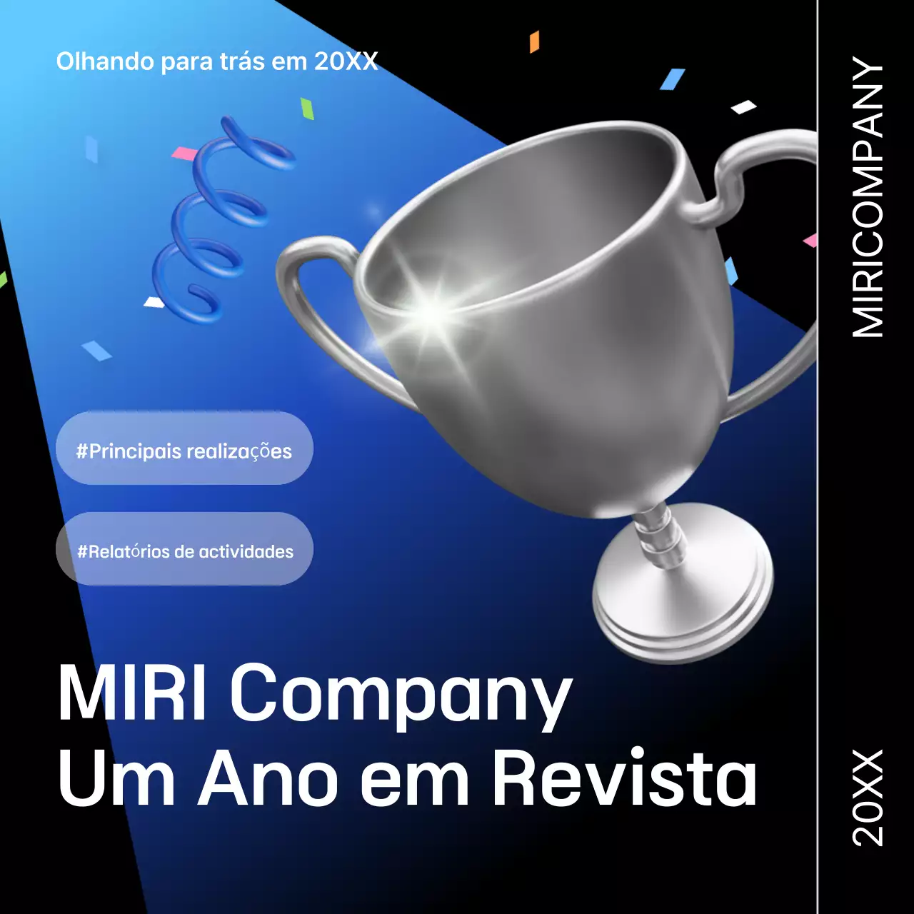 Relatório do Quadro de Resultados Moderno Azul
