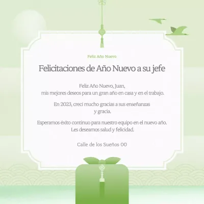 Felicitación tradicional de Año Nuevo con menta