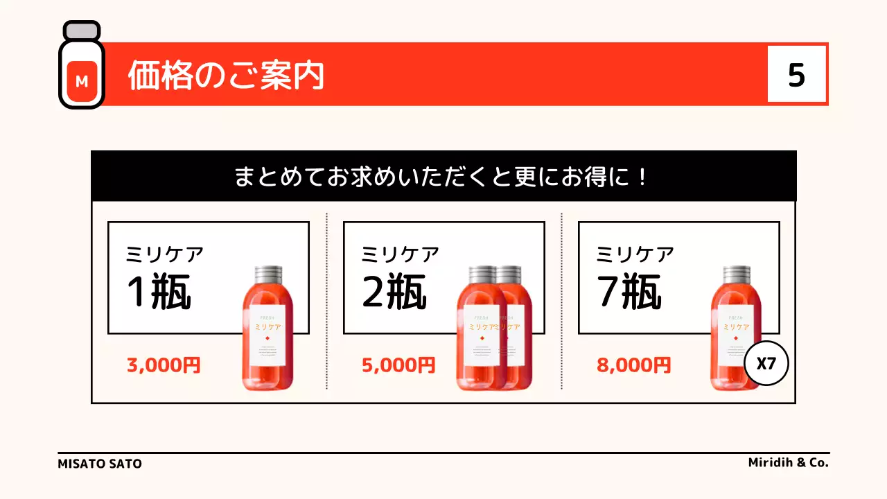 赤 シンプル 健康 プレゼンテーション