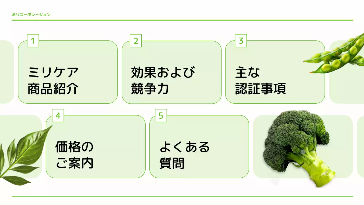 緑 シンプル 健康 プレゼンテーション