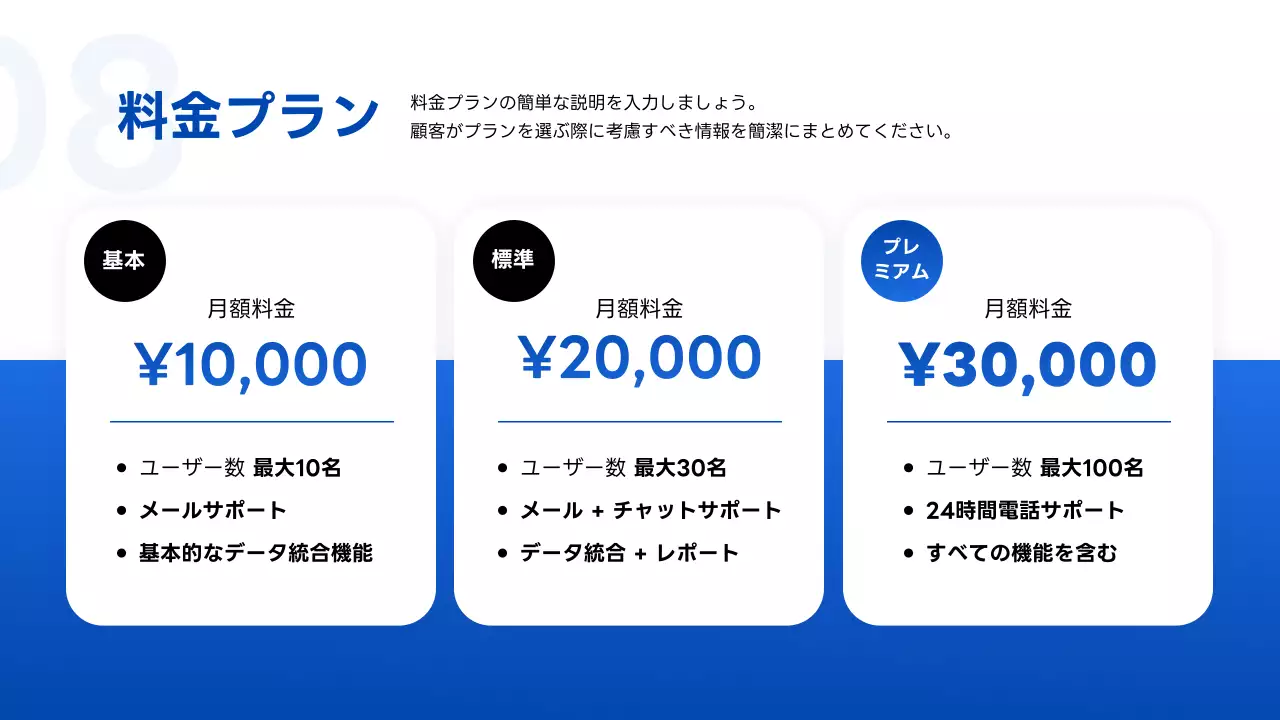 青 モダン サービス紹介 プレゼンテーション