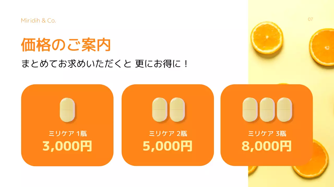 オレンジ モダン 健康 プラン プレゼンテーション