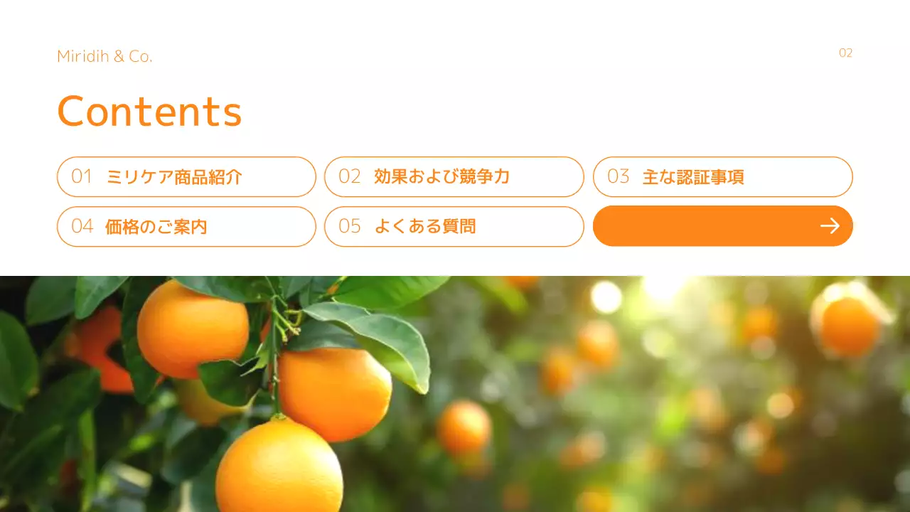 オレンジ モダン 健康 プラン プレゼンテーション