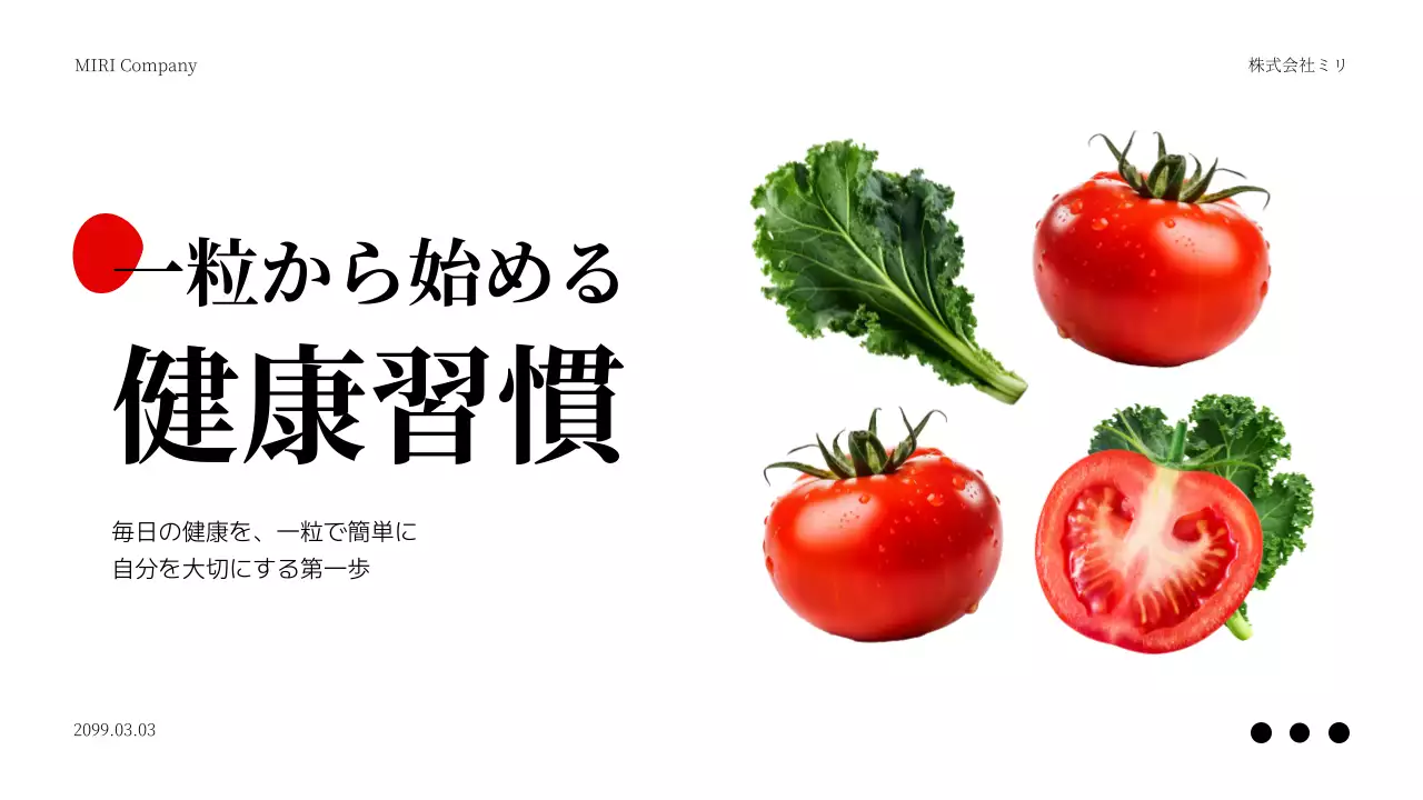赤 モダン 健康 プラン プレゼンテーション