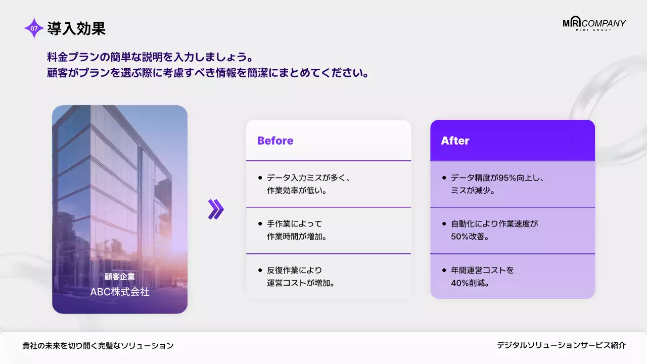 紫 モダン ビジネス プレゼンテーション