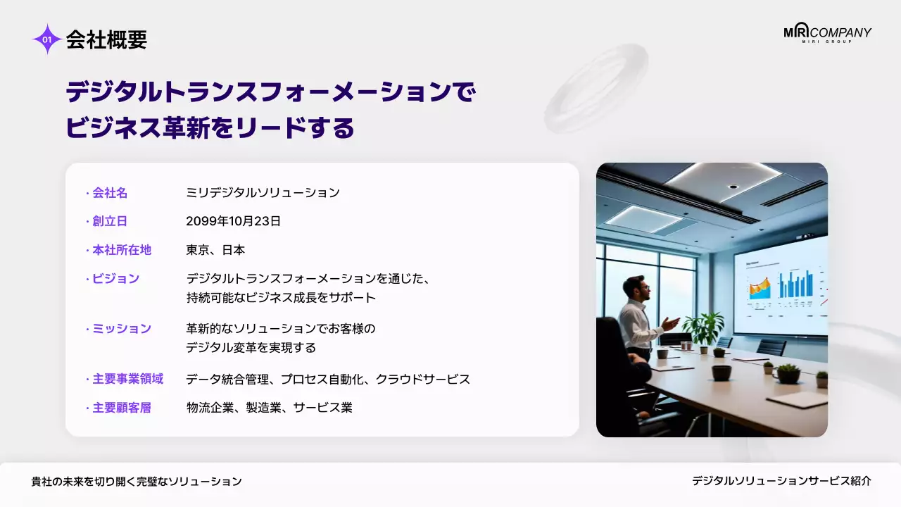 紫 モダン ビジネス プレゼンテーション